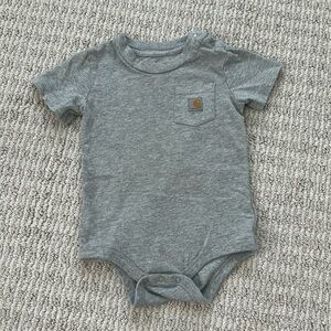 Carhartt Baby Toddler Boys Gray Onesie‎ Body Suit Size 18 mo